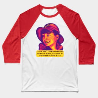 Dorothy Parker Portrait and Quote Baseball T-Shirt